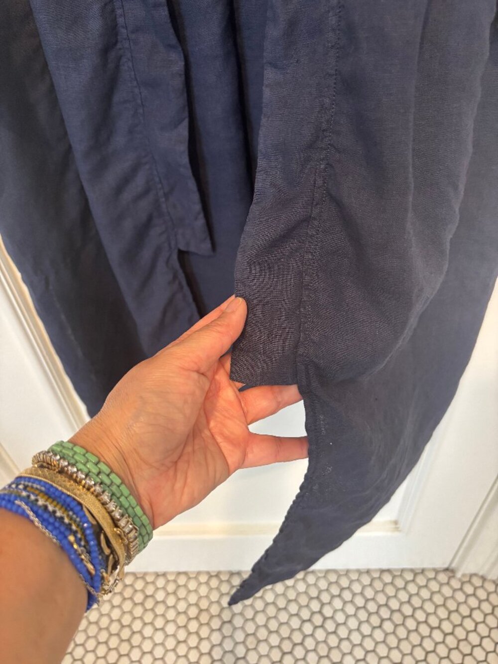 Pure Jill (J Jill) Garment-dyed Navy Linen Duster (M) - Picture 4 of 10